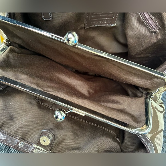 COACH BAG,Coach Brown and Tan Signature Shoulder Bag - Picture 12 of 16